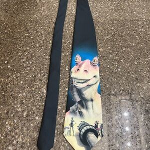 Vintage 90’s Star Wars Jar Jar Binks All Over Print Tie Large Classic Novelty